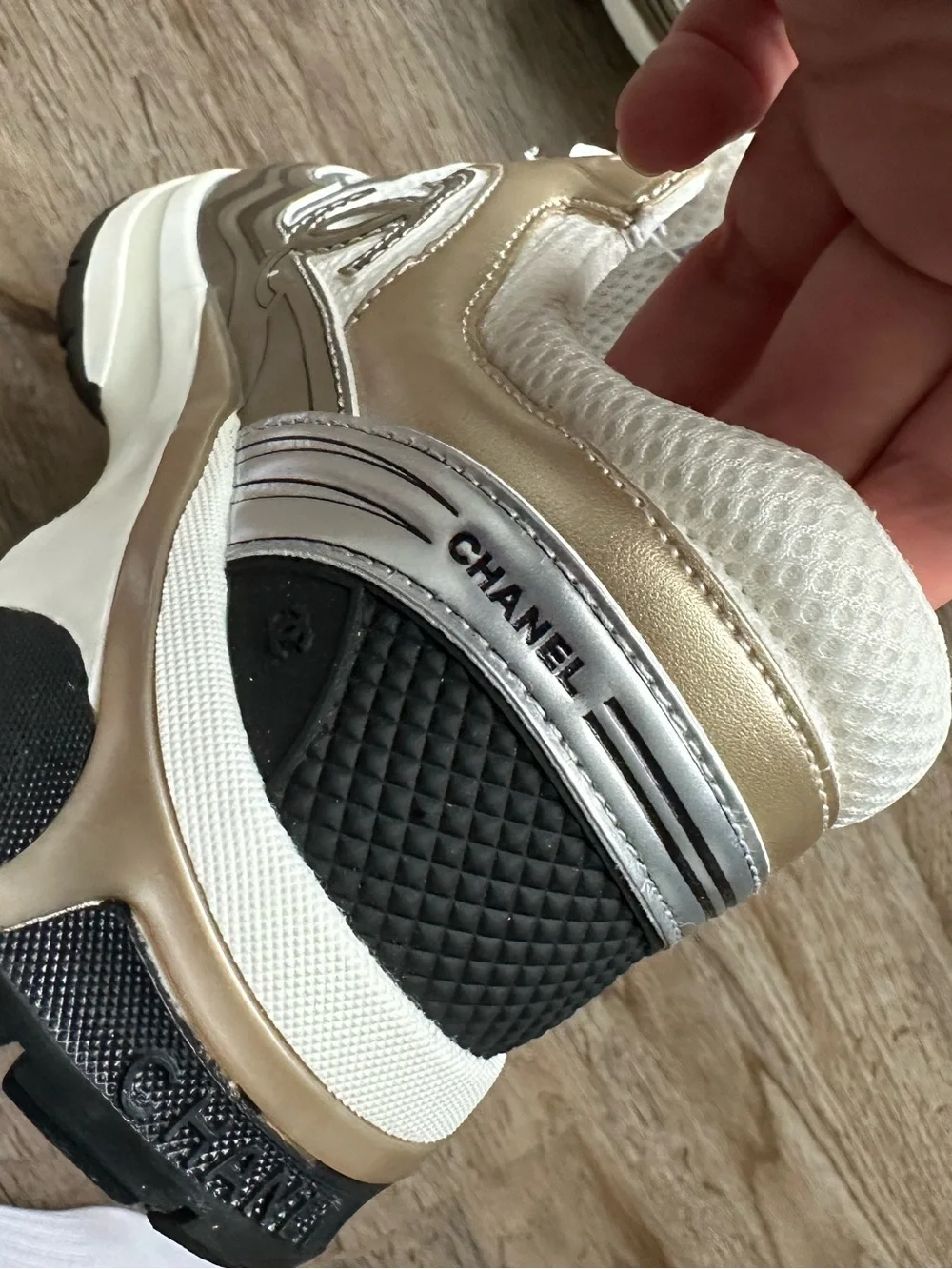CHANEL Gold Sneakers - Picture 2 of 7